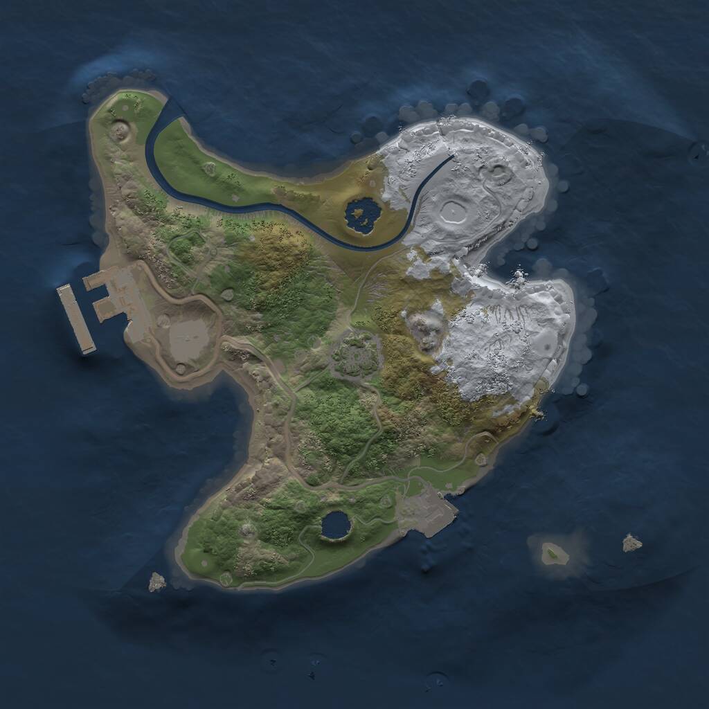 Rust Map: Procedural Map, Size: 2000, Seed: 235008128, 3 Monuments
