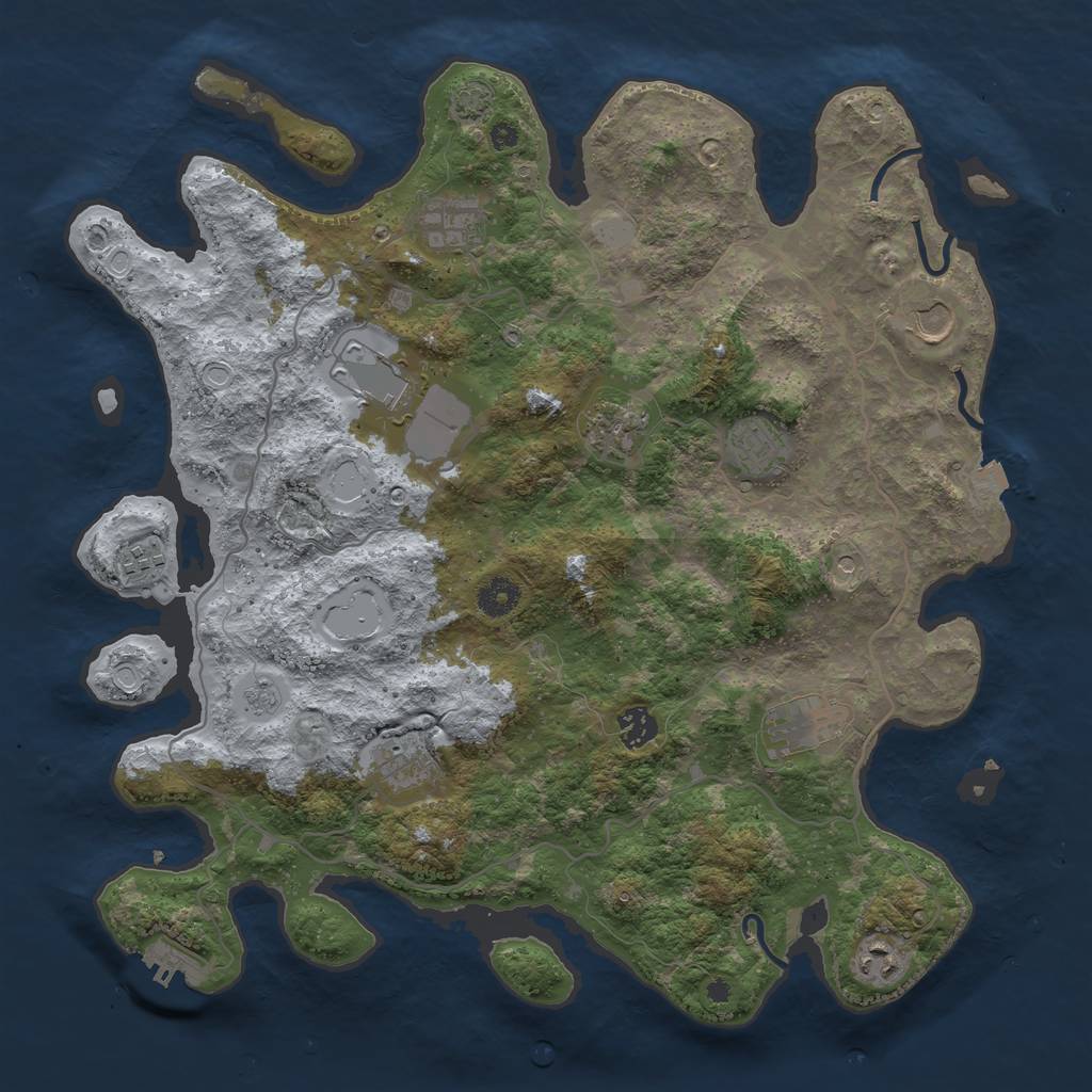 Rust Map: Procedural Map, Size: 4000, Seed: 451561, 17 Monuments