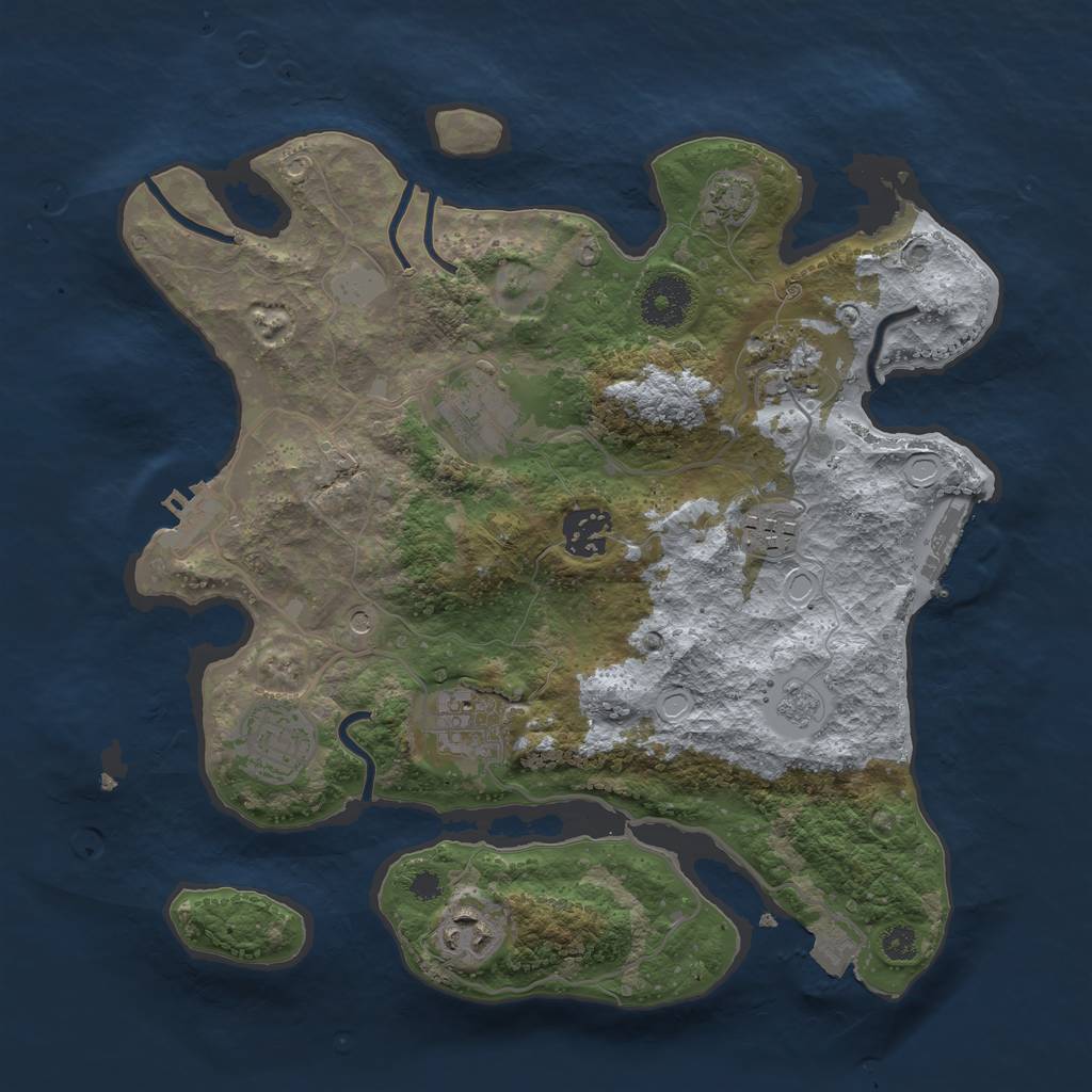 Rust Map: Procedural Map, Size: 3200, Seed: 8729, 15 Monuments