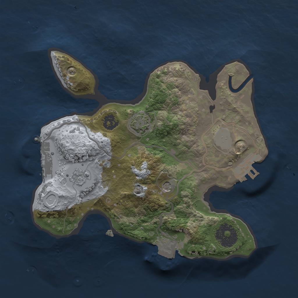 Rust Map: Procedural Map, Size: 2000, Seed: 463430031, 8 Monuments