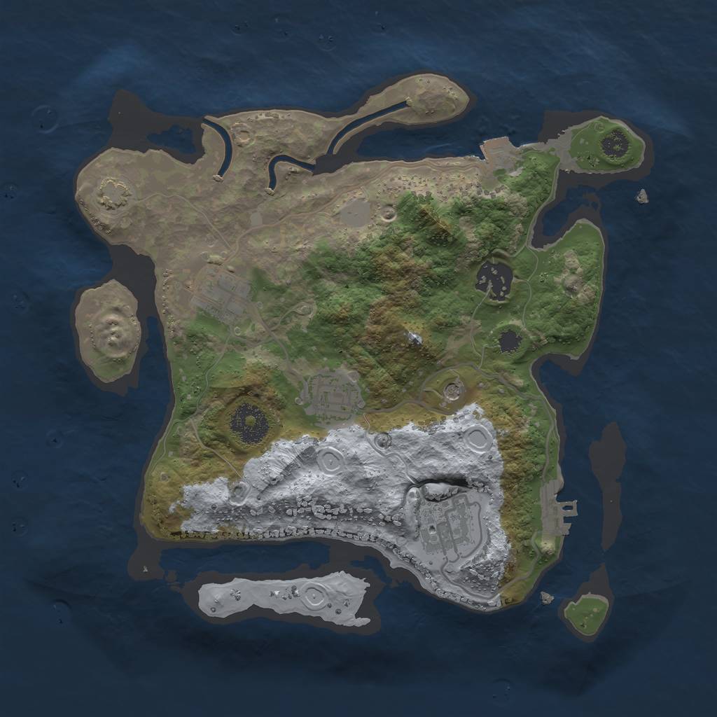 Rust Map: Procedural Map, Size: 2800, Seed: 1561203319, 10 Monuments