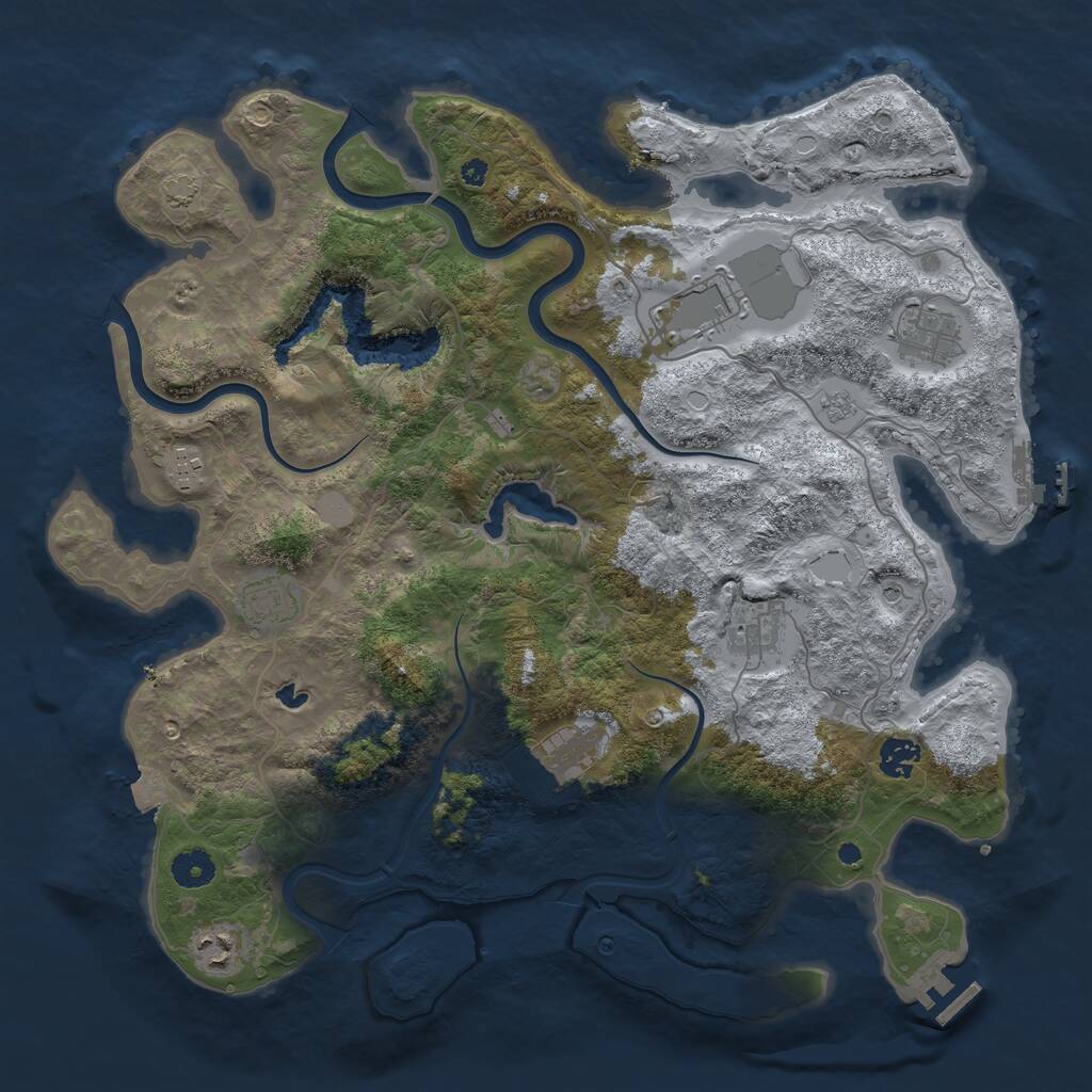 Rust Map: Procedural Map, Size: 4000, Seed: 809832957, 14 Monuments