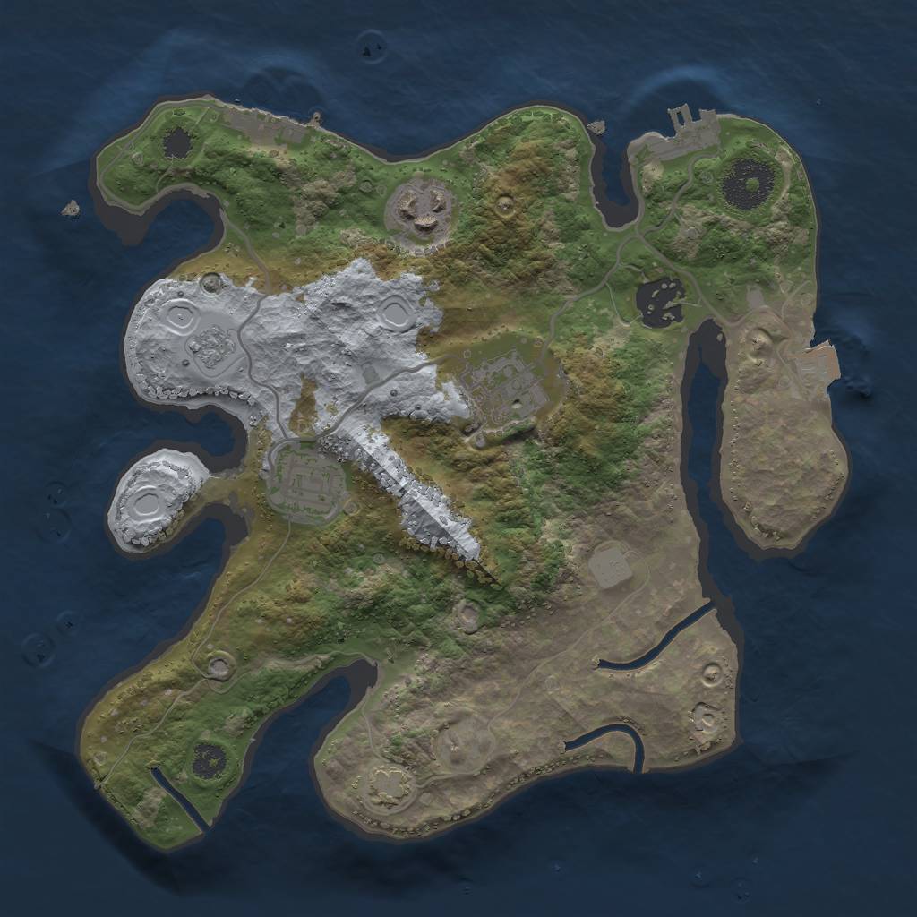 Rust Map: Procedural Map, Size: 2700, Seed: 689290892, 11 Monuments