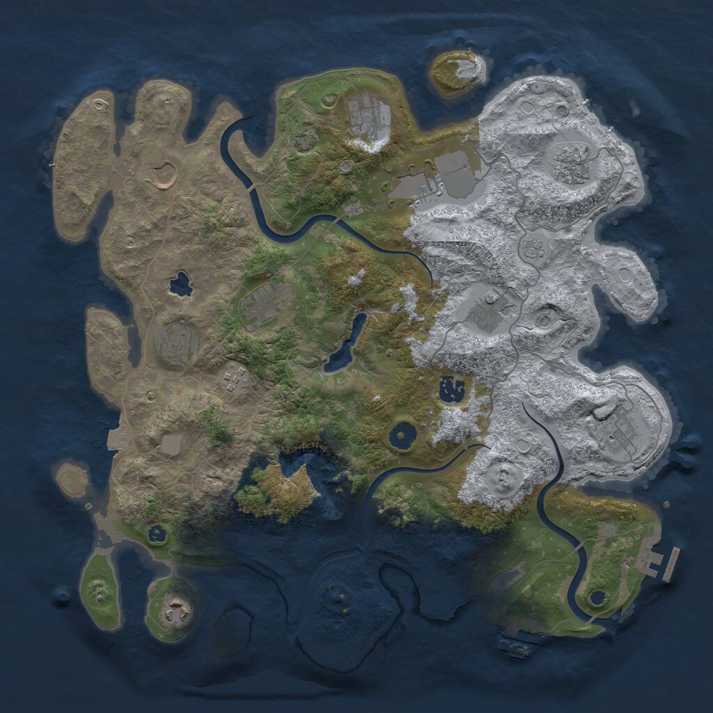 Rust Map: Procedural Map, Size: 4000, Seed: 1922899193, 17 Monuments