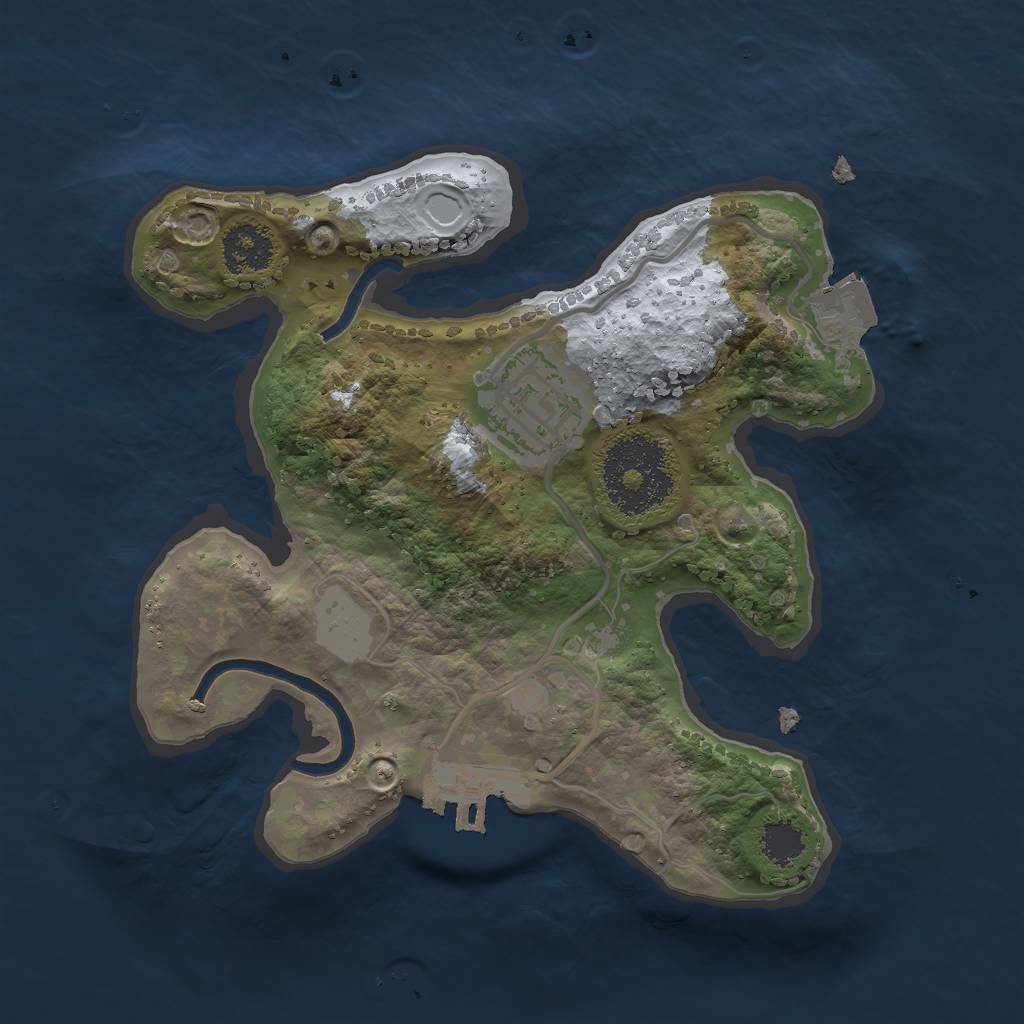 Rust Map: Procedural Map, Size: 2100, Seed: 444, 5 Monuments