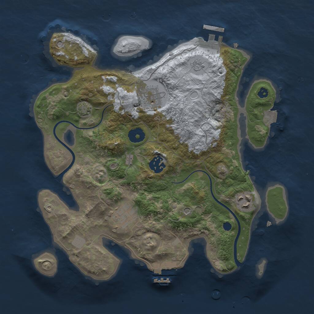 Rust Map: Procedural Map, Size: 3000, Seed: 376709671, 10 Monuments