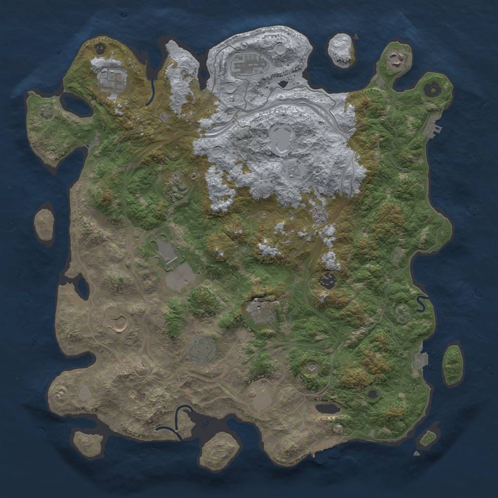 Rust Map: Procedural Map, Size: 4500, Seed: 587592333, 19 Monuments