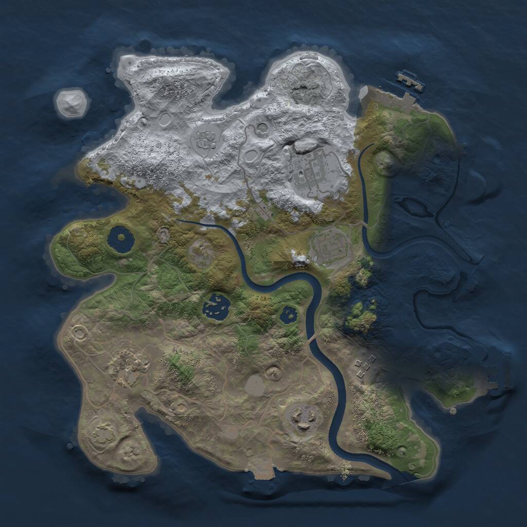 Rust Map: Procedural Map, Size: 3000, Seed: 443210148, 12 Monuments