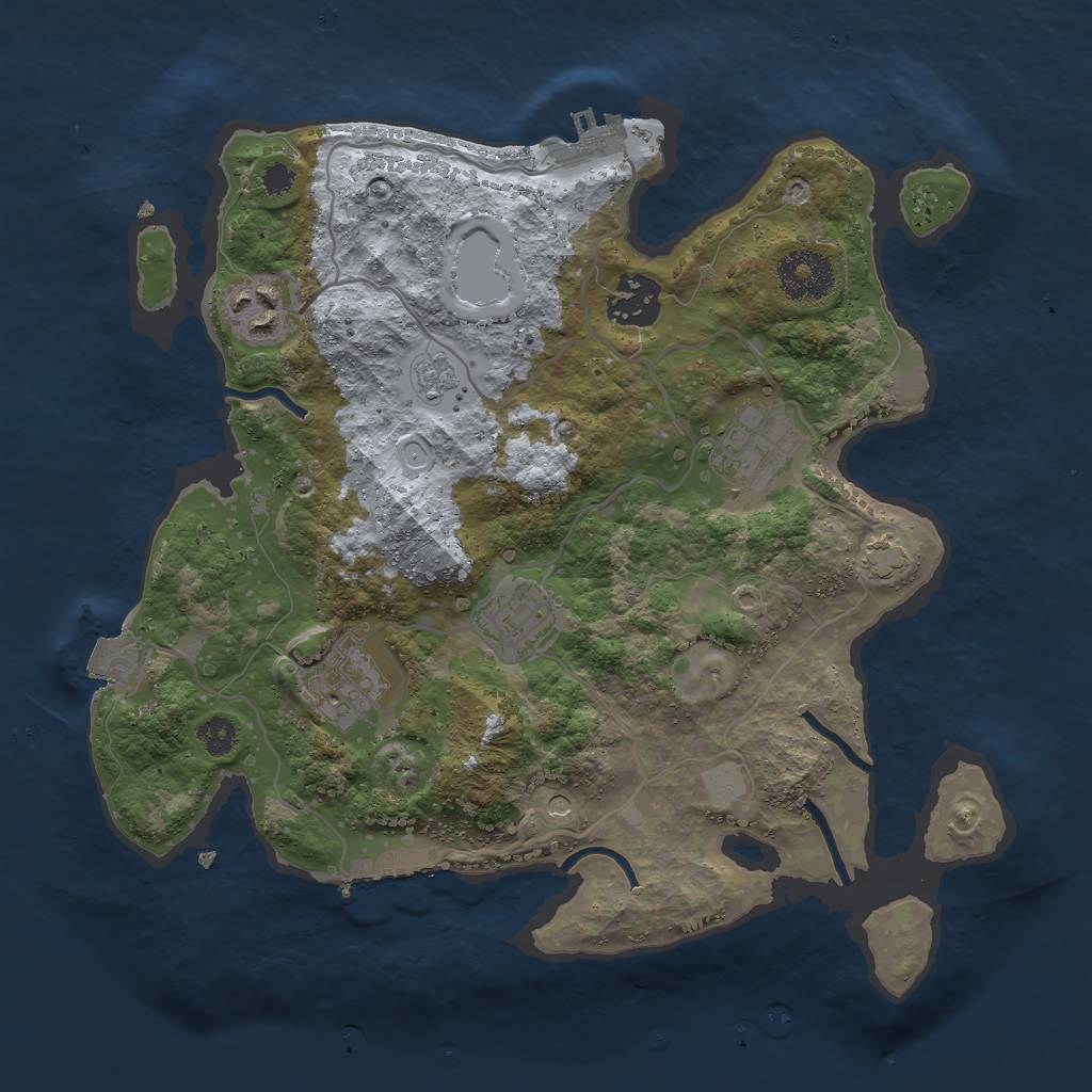 Rust Map: Procedural Map, Size: 3000, Seed: 581, 13 Monuments