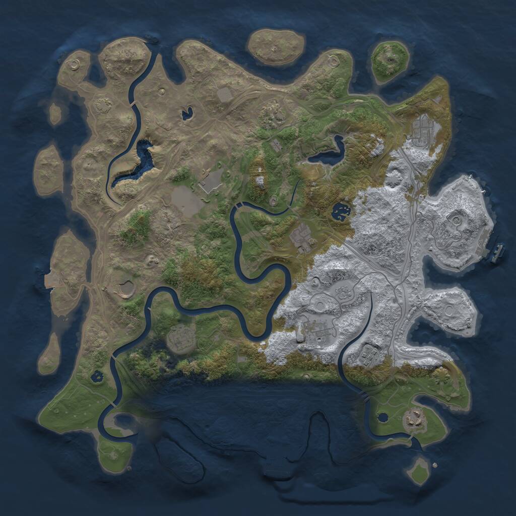 Rust Map: Procedural Map, Size: 4250, Seed: 1609077427, 16 Monuments