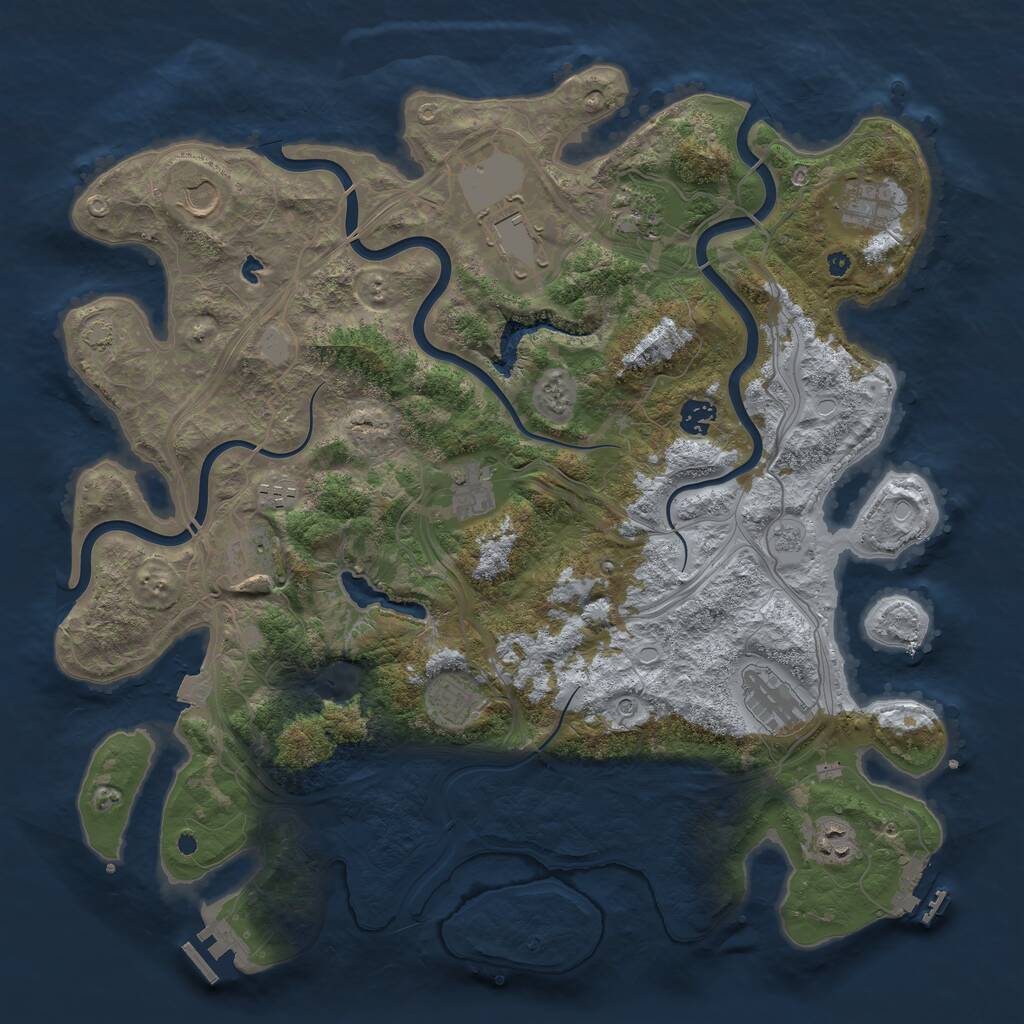 Rust Map: Procedural Map, Size: 4250, Seed: 362294114, 17 Monuments