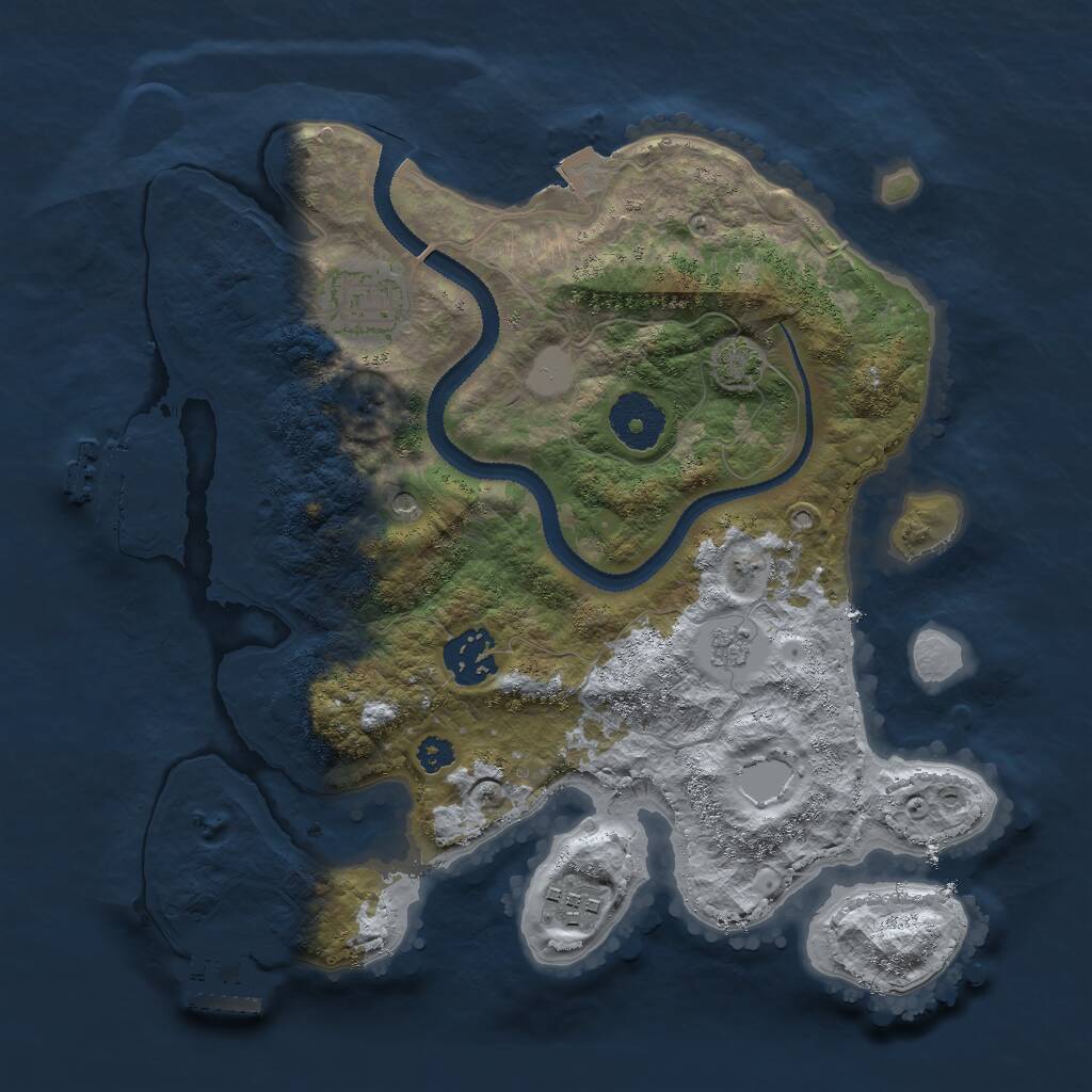 Rust Map: Procedural Map, Size: 3000, Seed: 993199104, 9 Monuments