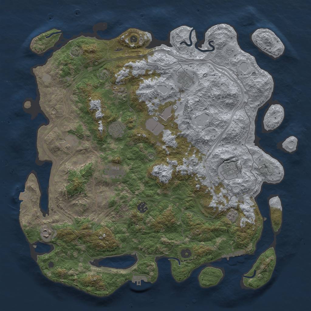 Rust Map: Procedural Map, Size: 4500, Seed: 264283566, 18 Monuments
