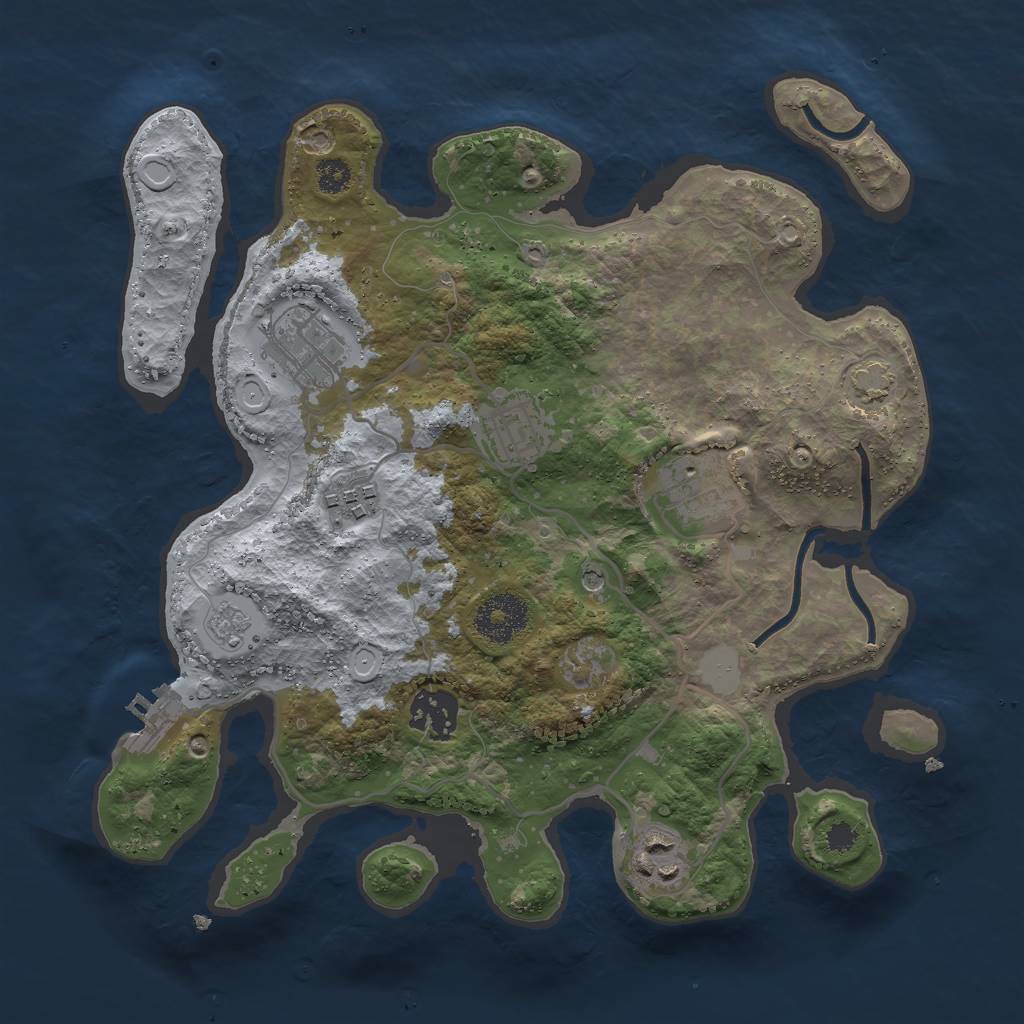 Rust Map: Procedural Map, Size: 3000, Seed: 438500730, 13 Monuments