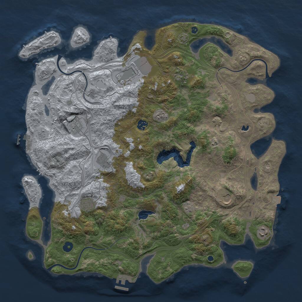 Rust Map: Procedural Map, Size: 4443, Seed: 9966, 15 Monuments