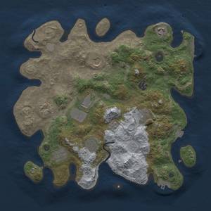 Thumbnail Rust Map: Procedural Map, Size: 3500, Seed: 2025884513, 17 Monuments