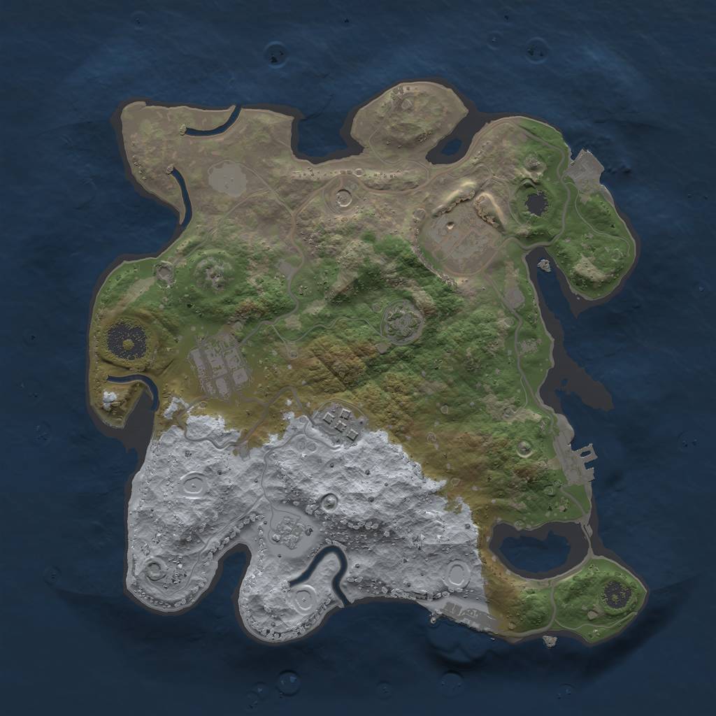 Rust Map: Procedural Map, Size: 2750, Seed: 574182799, 11 Monuments