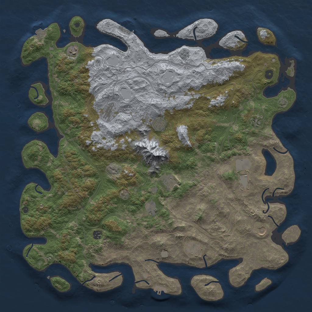 Rust Map: Procedural Map, Size: 5200, Seed: 535428075, 19 Monuments