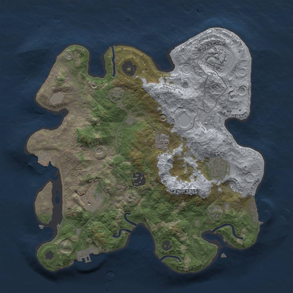 Rust Map: Procedural Map, Size: 3000, Seed: 1829039200, 13 Monuments