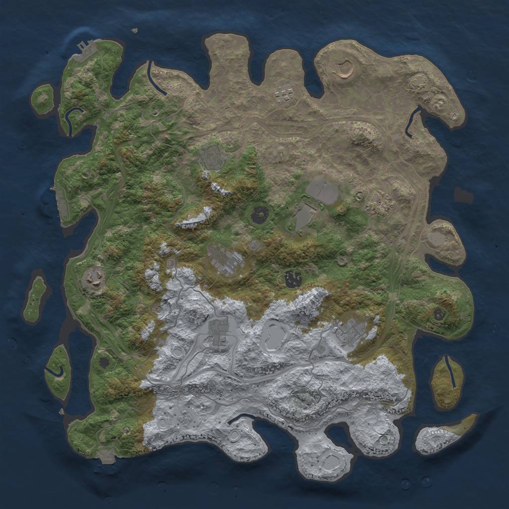 Rust Map: Procedural Map, Size: 4250, Seed: 1526915409, 18 Monuments