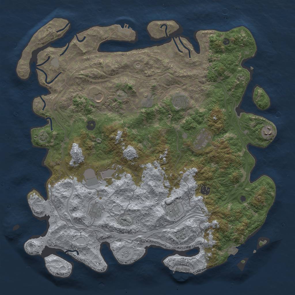 Rust Map: Procedural Map, Size: 4500, Seed: 31002, 18 Monuments