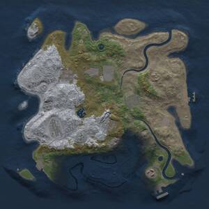 Thumbnail Rust Map: Procedural Map, Size: 3500, Seed: 1409322252, 14 Monuments