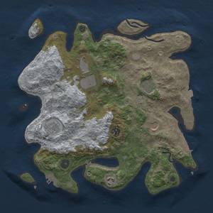 Thumbnail Rust Map: Procedural Map, Size: 3500, Seed: 1409322252, 15 Monuments