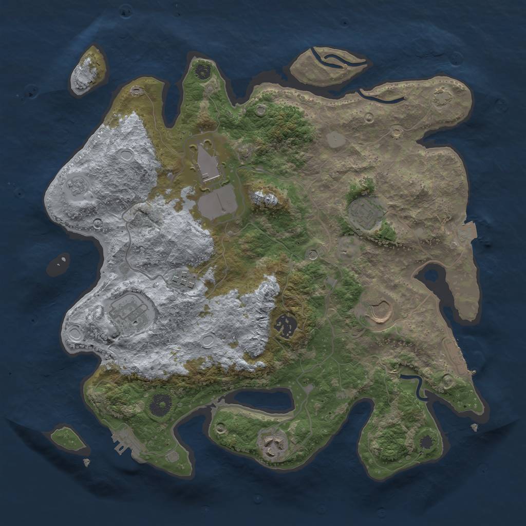 Rust Map: Procedural Map, Size: 3500, Seed: 1409322252, 15 Monuments