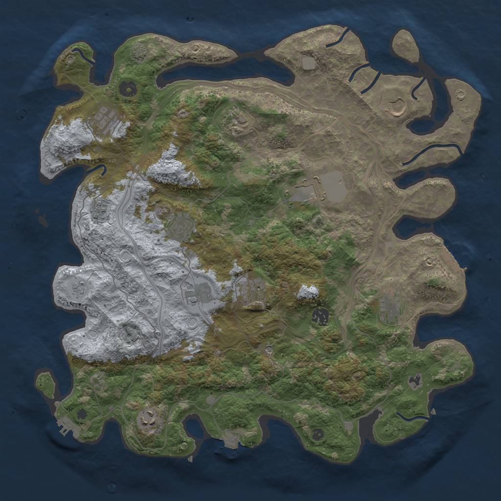 Rust Map: Procedural Map, Size: 4250, Seed: 1327324409, 19 Monuments