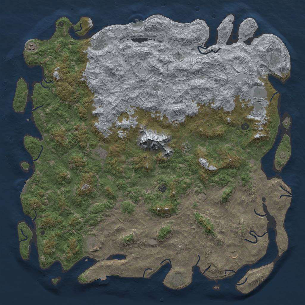 Rust Map: Procedural Map, Size: 6000, Seed: 358121338, 19 Monuments
