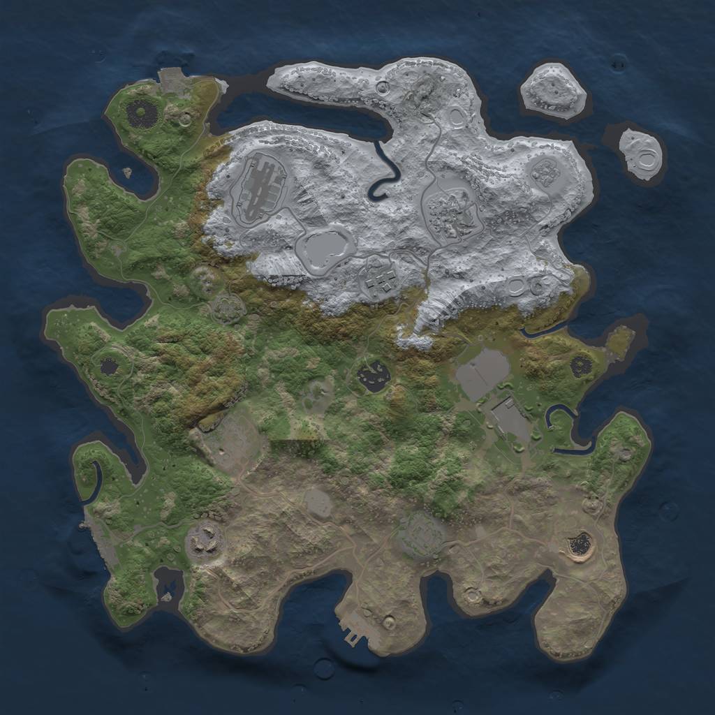 Rust Map: Procedural Map, Size: 3500, Seed: 289436478, 16 Monuments