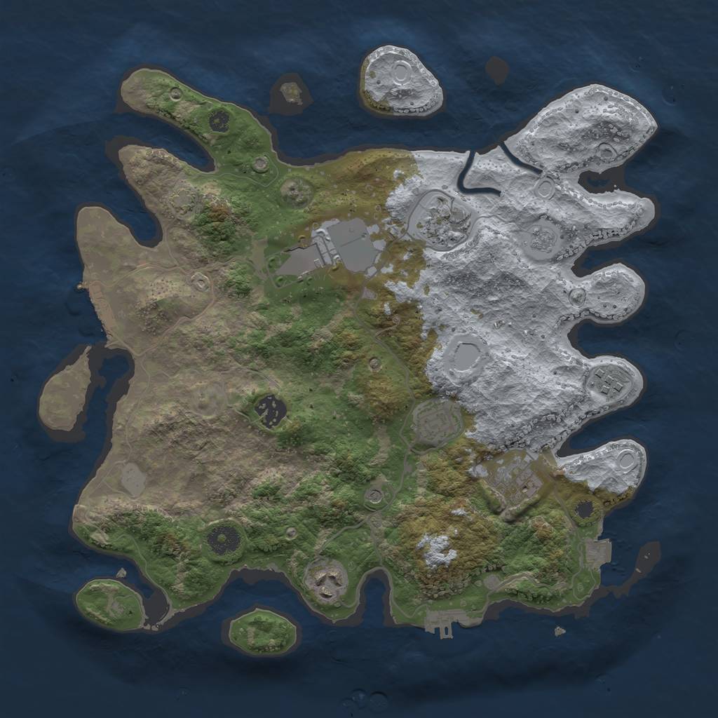 Rust Map: Procedural Map, Size: 3500, Seed: 291681748, 15 Monuments