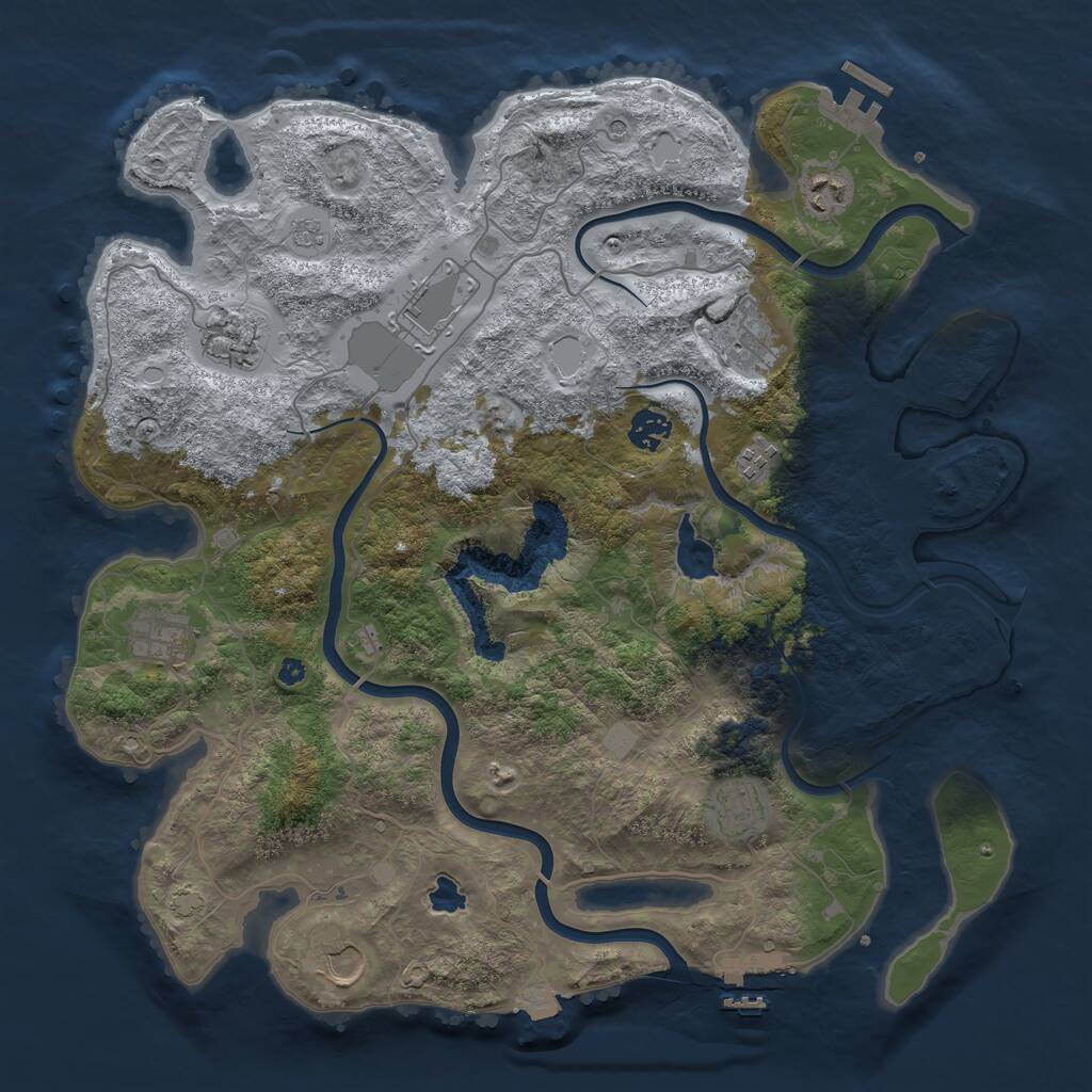 Rust Map: Procedural Map, Size: 4000, Seed: 1567761666, 15 Monuments