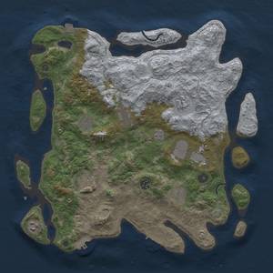 Thumbnail Rust Map: Procedural Map, Size: 4000, Seed: 807365770, 17 Monuments