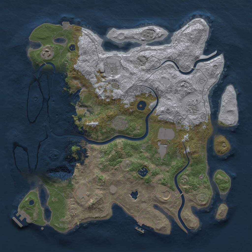 Rust Map: Procedural Map, Size: 4000, Seed: 807365770, 15 Monuments