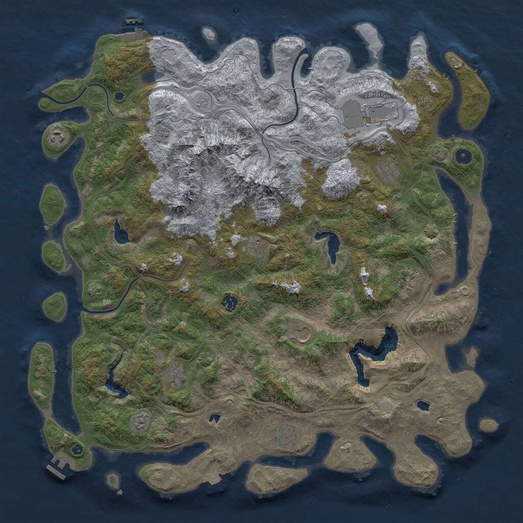 Rust Map: Procedural Map, Size: 5000, Seed: 998460147, 16 Monuments