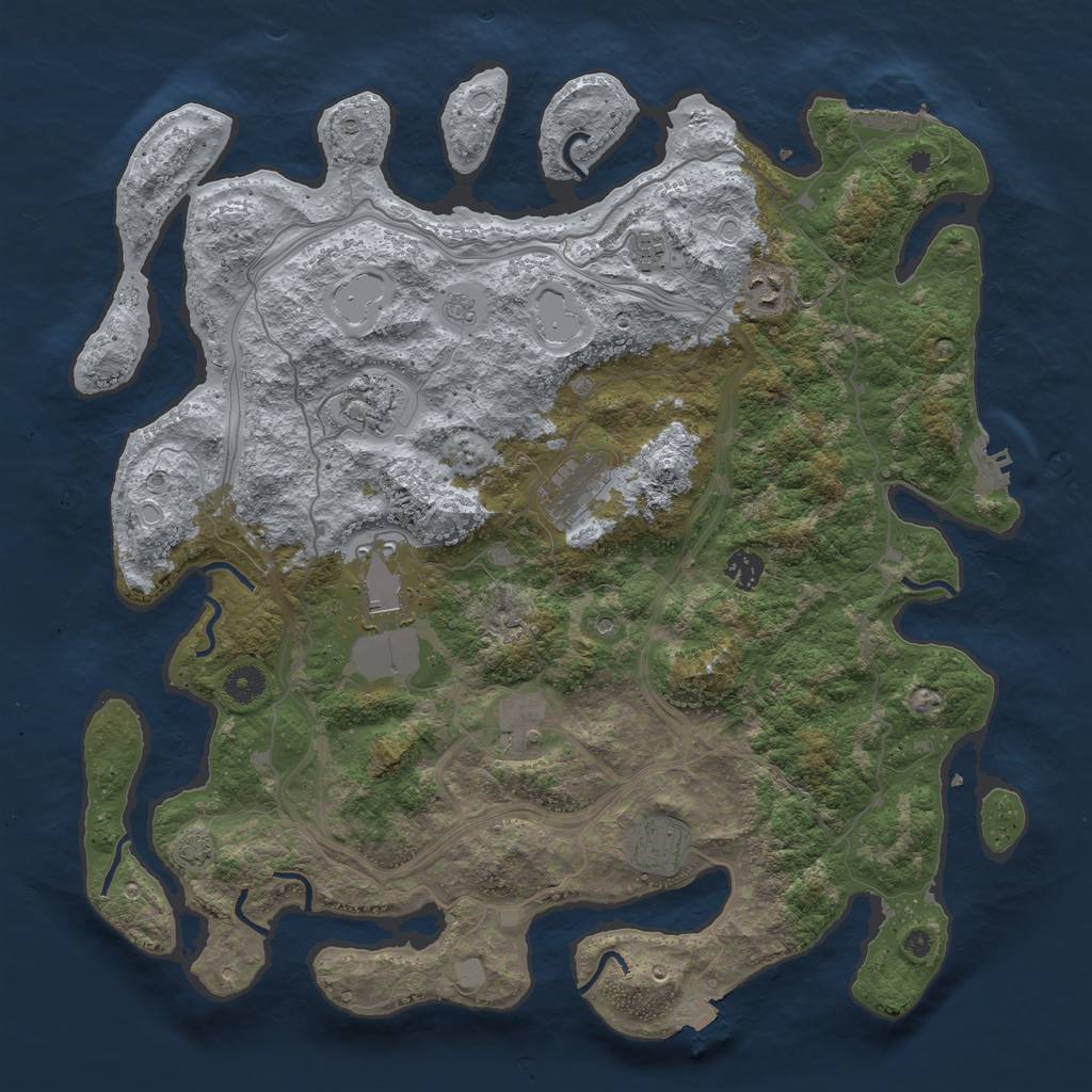 Rust Map: Procedural Map, Size: 4250, Seed: 884925866, 16 Monuments