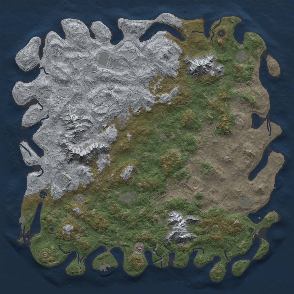 Rust Map: Procedural Map, Size: 6000, Seed: 230706, 19 Monuments