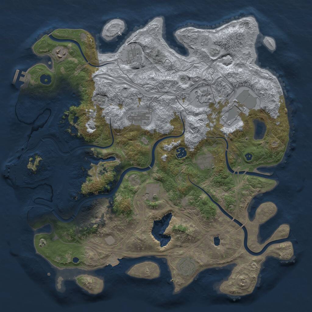 Rust Map: Procedural Map, Size: 4250, Seed: 400814186, 16 Monuments