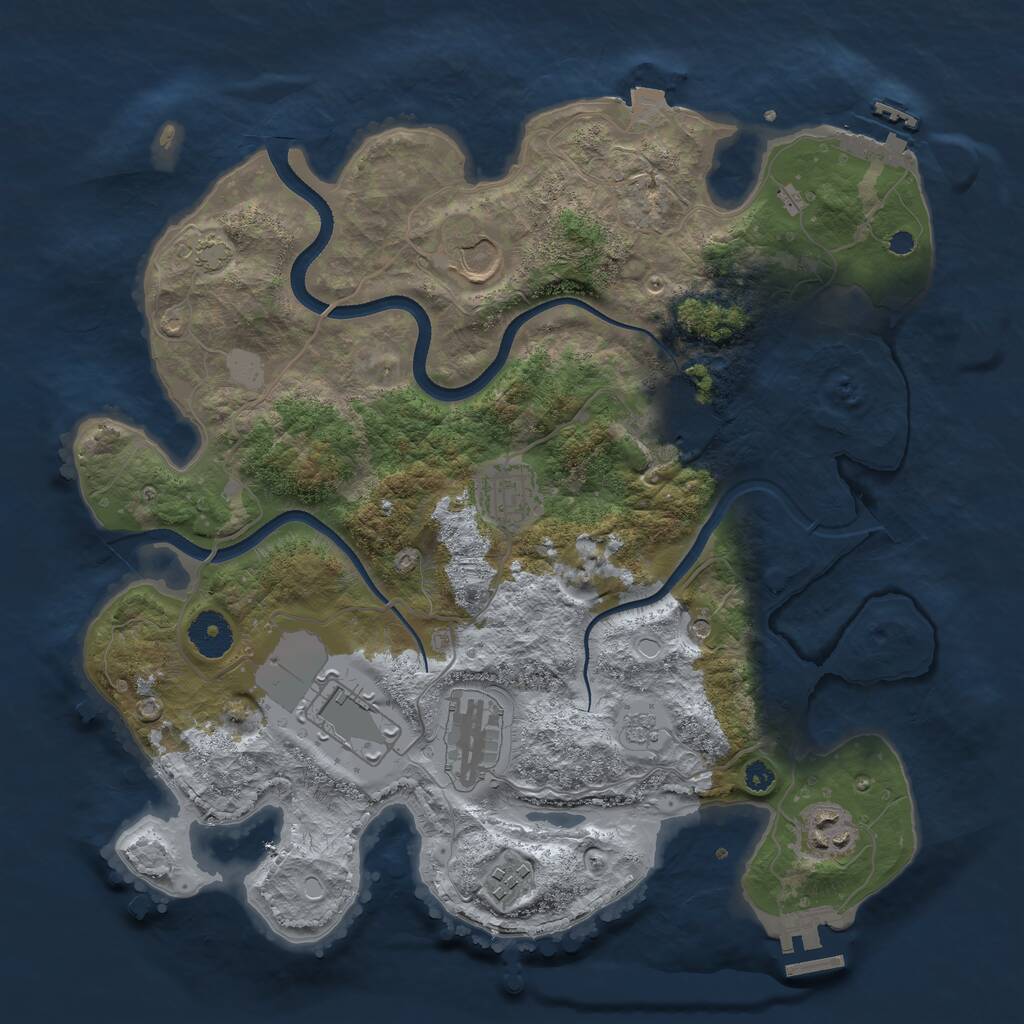 Rust Map: Procedural Map, Size: 3500, Seed: 8080808, 13 Monuments