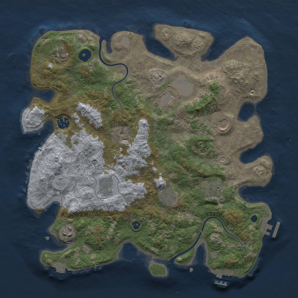 Rust Map: Procedural Map, Size: 3700, Seed: 17485731, 15 Monuments