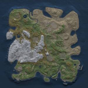 Thumbnail Rust Map: Procedural Map, Size: 3700, Seed: 17485731, 15 Monuments