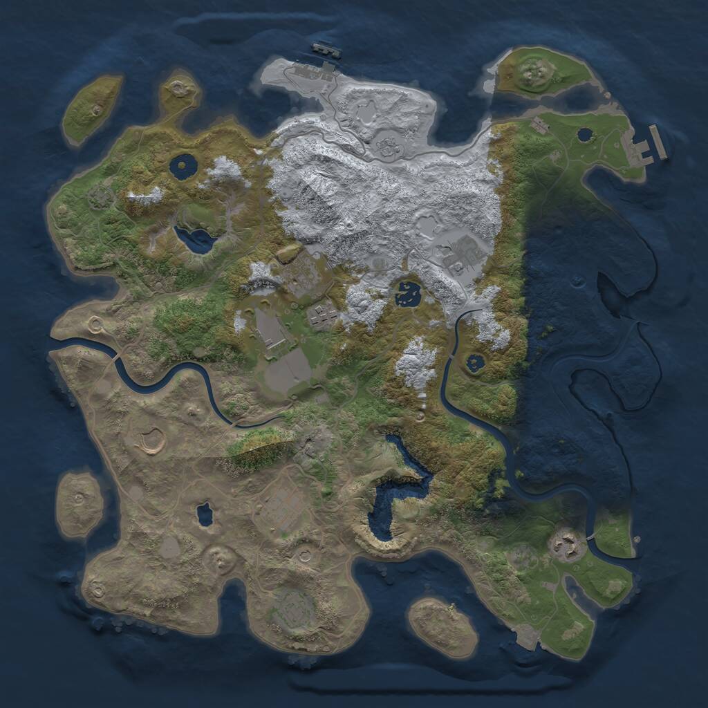 Rust Map: Procedural Map, Size: 4000, Seed: 1669674256, 15 Monuments