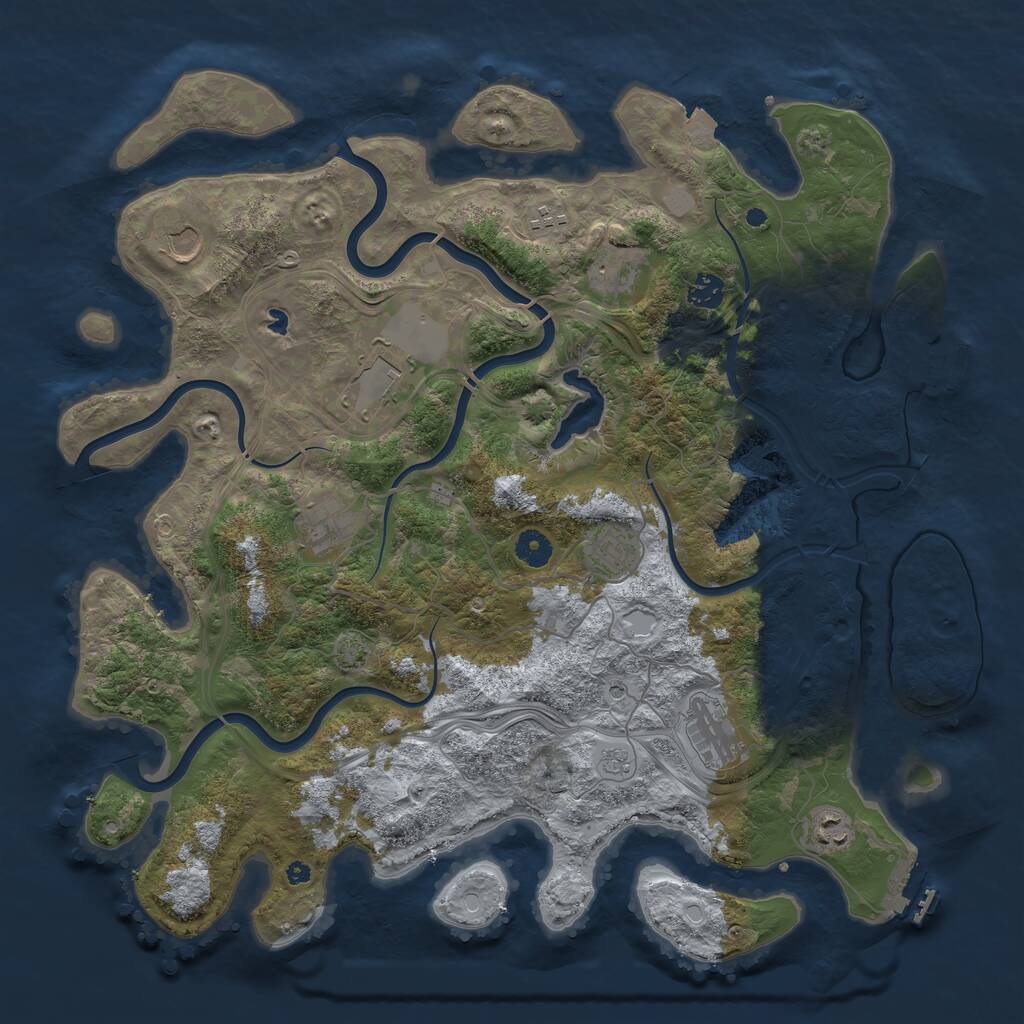 Rust Map: Procedural Map, Size: 4250, Seed: 1343697326, 15 Monuments