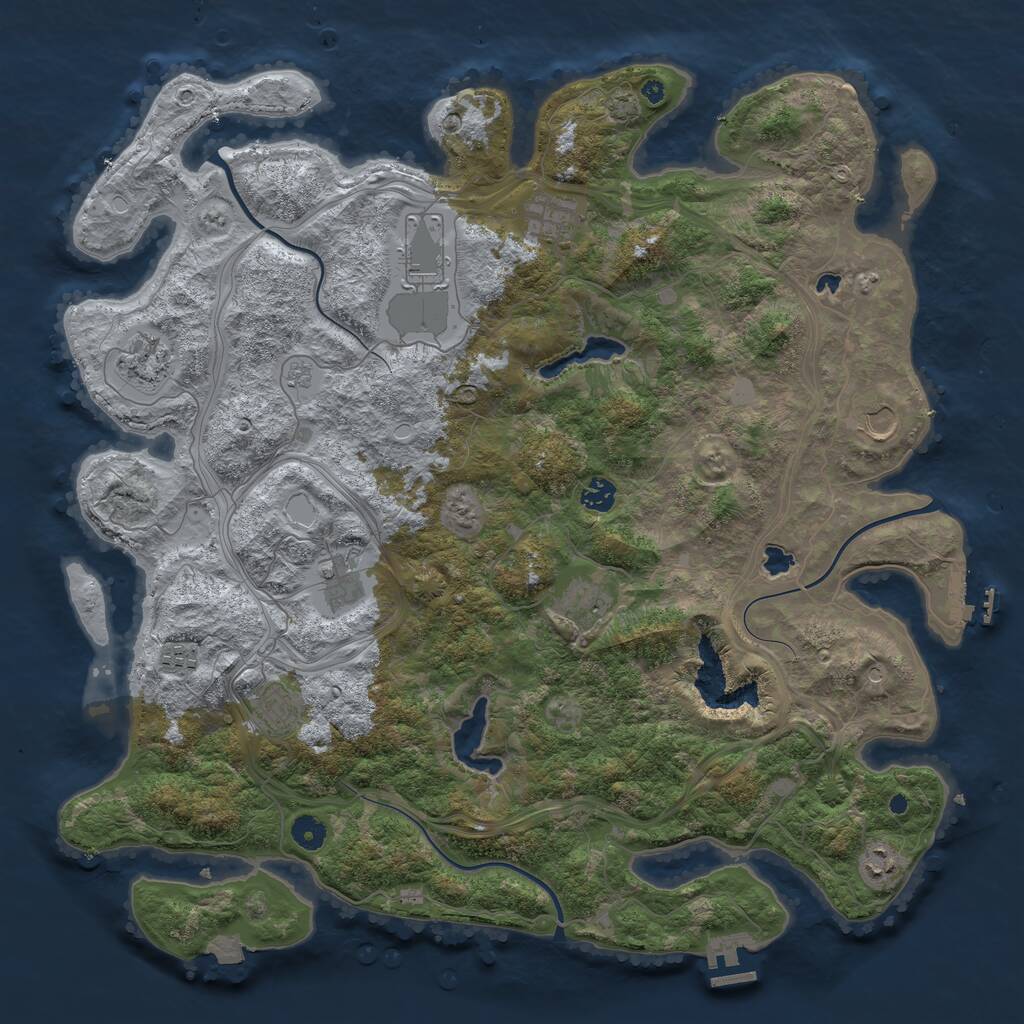 Rust Map: Procedural Map, Size: 4500, Seed: 512205048, 16 Monuments