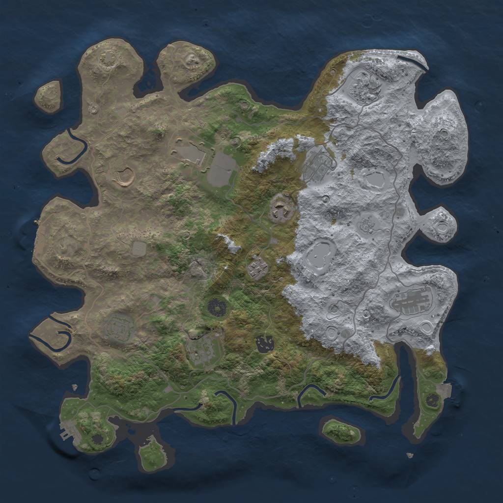 Rust Map: Procedural Map, Size: 4000, Seed: 1770914940, 18 Monuments