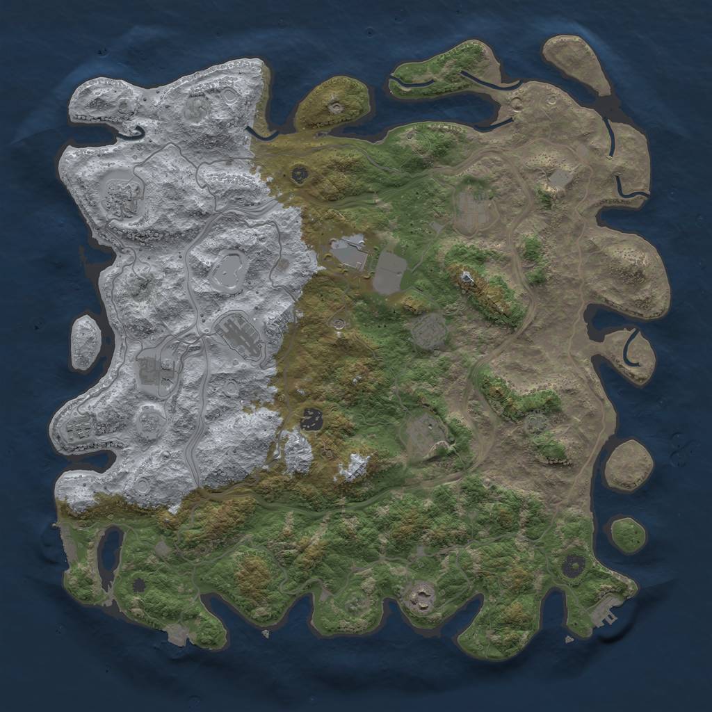 Rust Map: Procedural Map, Size: 4500, Seed: 374207131, 18 Monuments