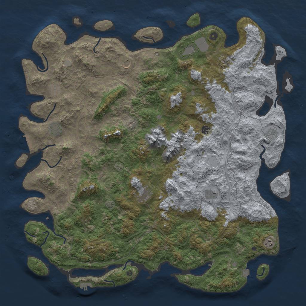 Rust Map: Procedural Map, Size: 5500, Seed: 9876513, 19 Monuments