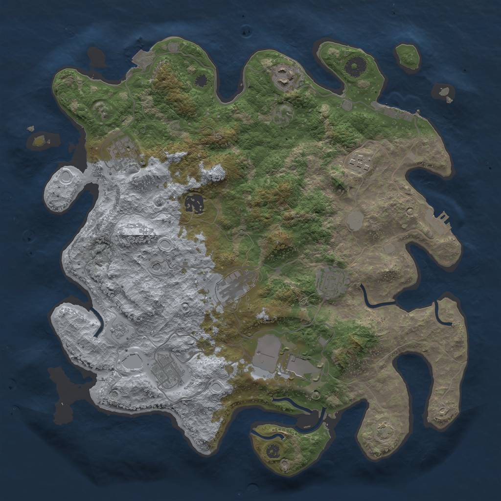 Rust Map: Procedural Map, Size: 3700, Seed: 1314233292, 16 Monuments