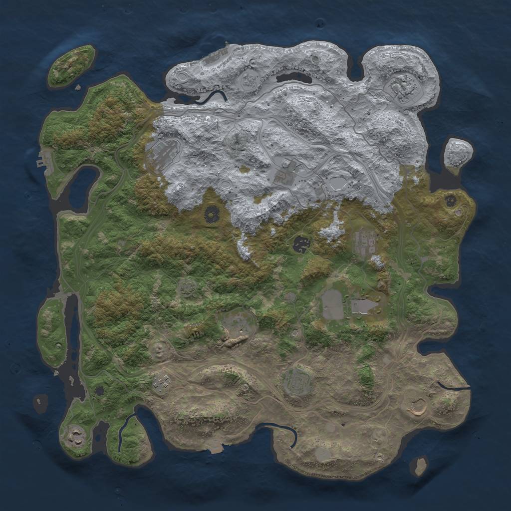 Rust Map: Procedural Map, Size: 4500, Seed: 150447601, 19 Monuments